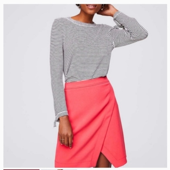 *LOFT Faux Wrap Coral Skirt Size 10T [Tall] - Picture 7 of 8